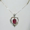 Ruby Heart Pendant Necklace