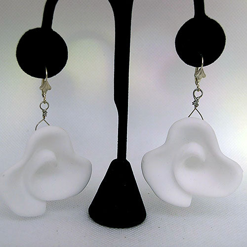 White Acrylic Statement Earrings