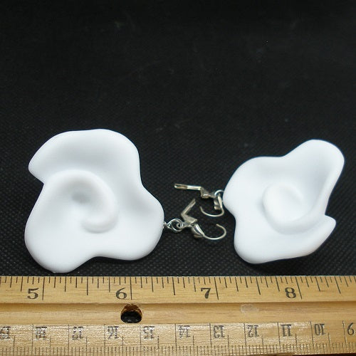 White Acrylic Statement Earrings
