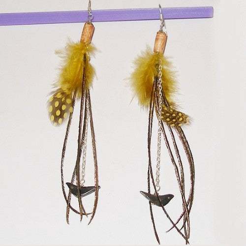 Extra Long Feather Earrings