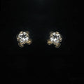 Pair of zircon stud earrings on a black background