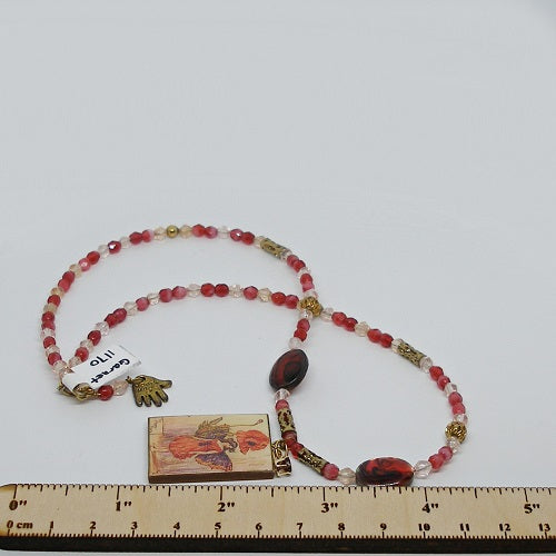 Red Poppy Fairy Necklace