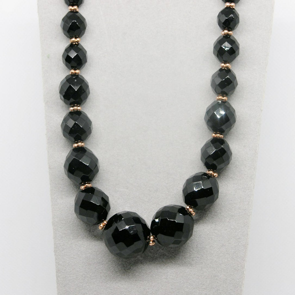 Faceted Black Glass Set