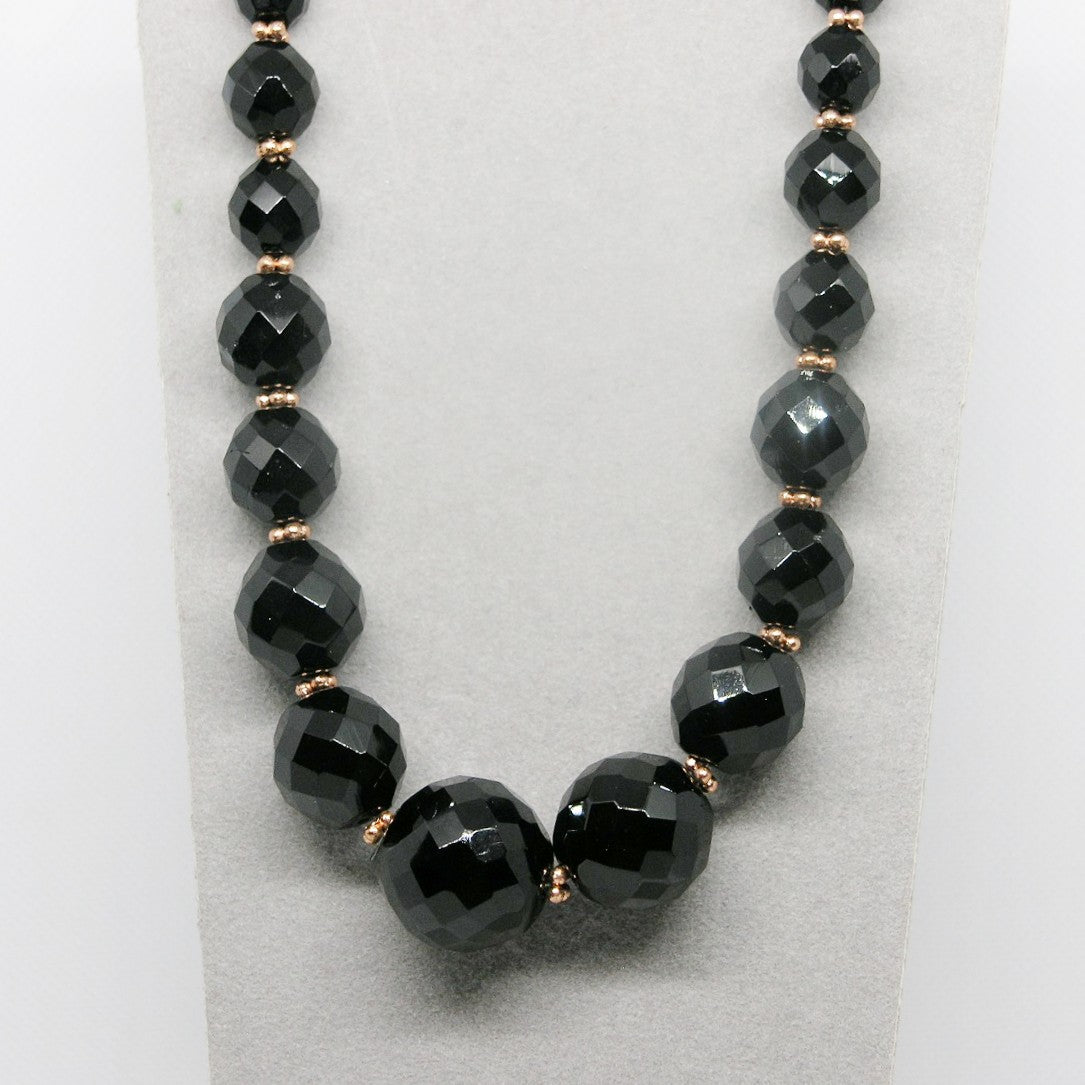 Faceted Black Glass Set