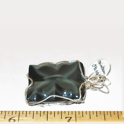 Rainbow Obsidian Butterfly Pendant