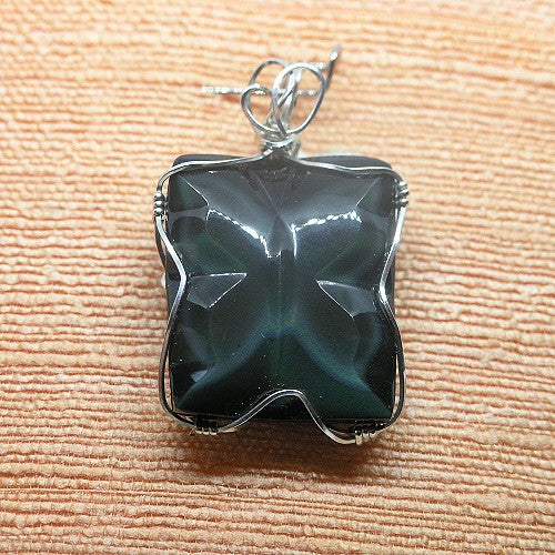 Rainbow Obsidian Butterfly Pendant