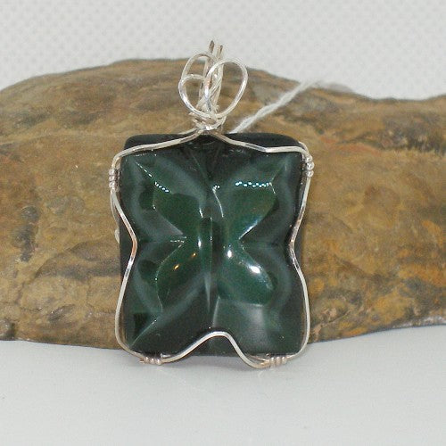 Rainbow Obsidian Butterfly Pendant