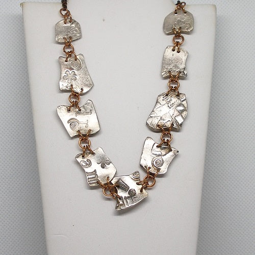 Fine Silver Graffiti Necklace