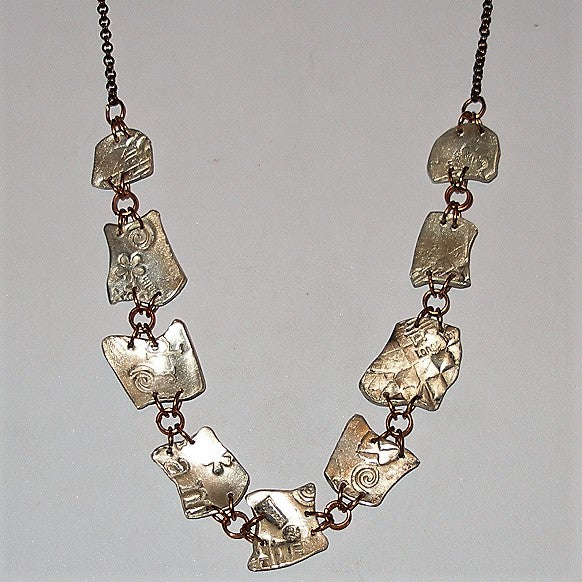Fine Silver Graffiti Necklace