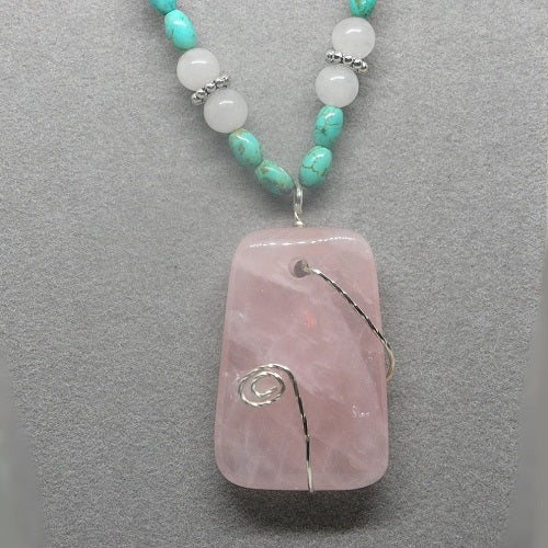 Rose Quartz and Turquoise Necklace