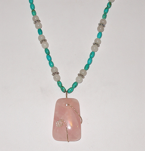 Rose Quartz and Turquoise Necklace