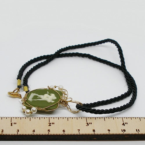 Lover Cameo Wire Wrap Necklace