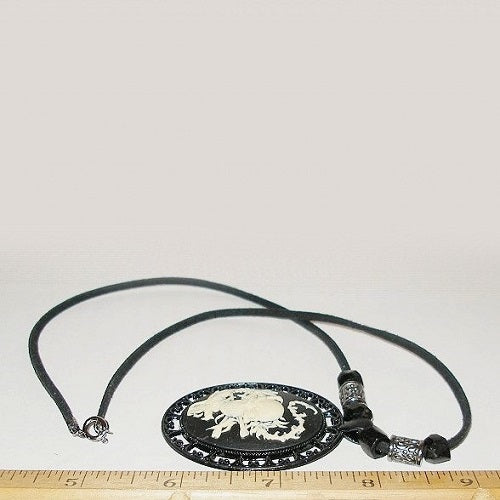 Skeletal Dragon Cameo Necklace