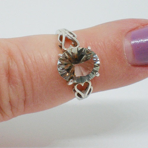 Large Prasiolite Solitaire Ring