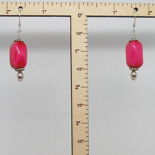 Hot Pink Drop Earrings