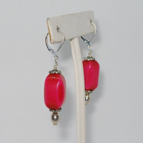 Hot Pink Drop Earrings