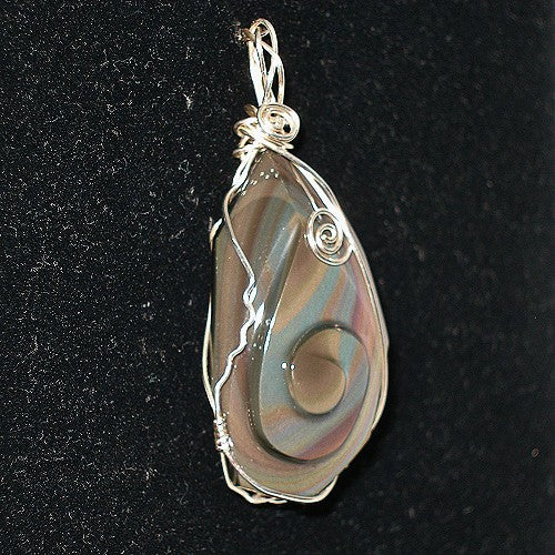Wire Wrapped Rainbow Obsidian Statement Pendant