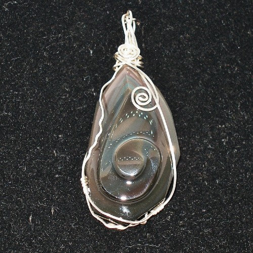 Wire Wrapped Rainbow Obsidian Statement Pendant