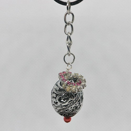 Pink Crystal Rings Keychain