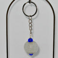 Blue and White Glass Keyring