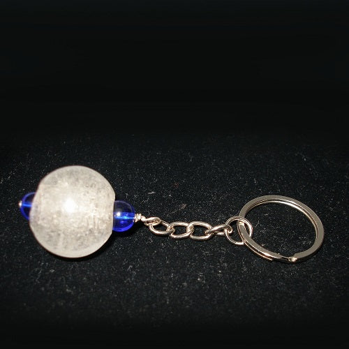 Blue and White Glass Keyring