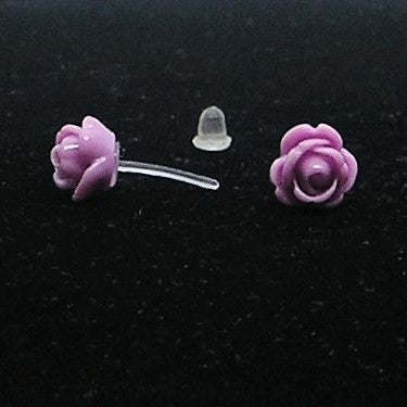 Lavender Roses Stud Earrings