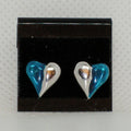 Half Blue Heart Stud Earrings
