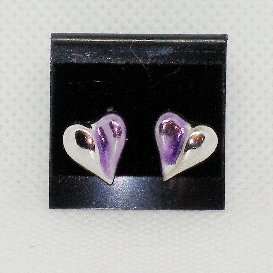 Half Purple Heart Studs