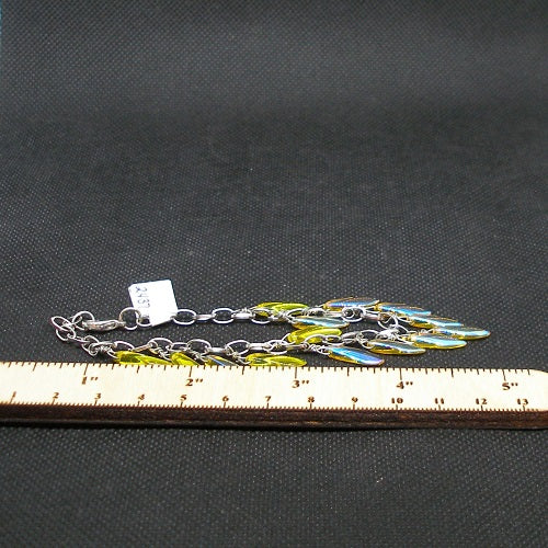 Iridescent Glass Fringe Bracelet