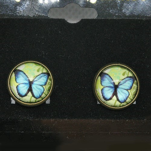 Blue Butterfly Stud Earrings