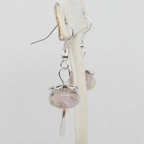 Floral Glass Dangle Earrings
