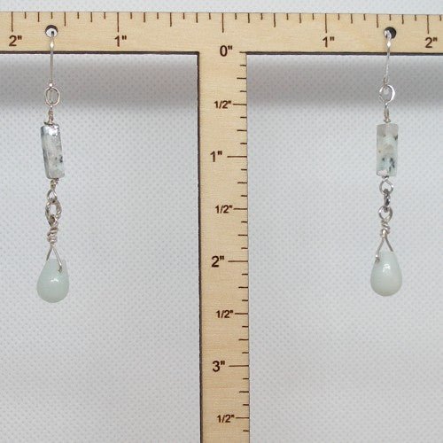 Sesame Jasper with Amazonite Dangle Earrings