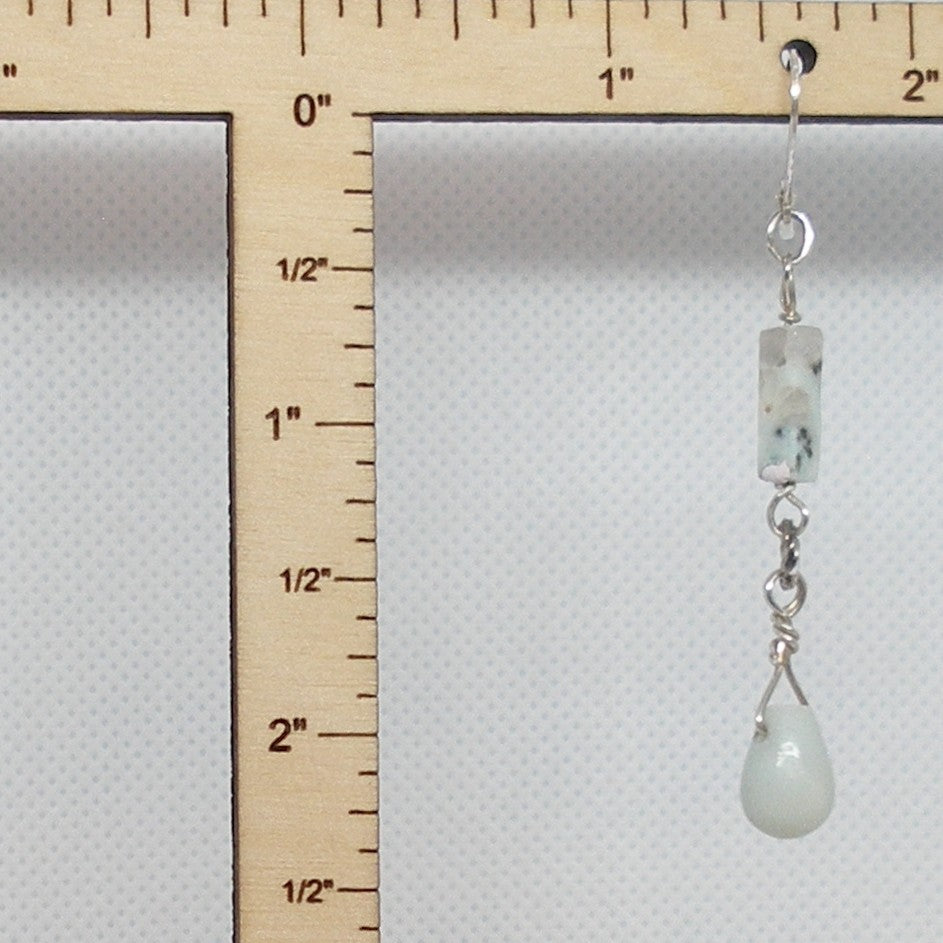 Sesame Jasper with Amazonite Dangle Earrings