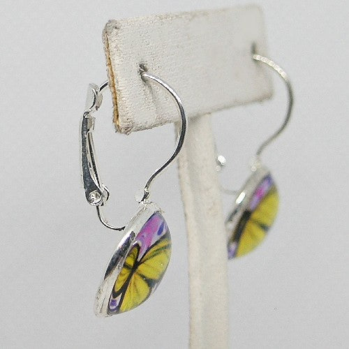 Yellow Butterfly Drop Earrings