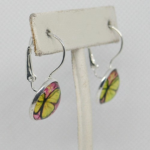 Yellow Butterfly Drop Earrings