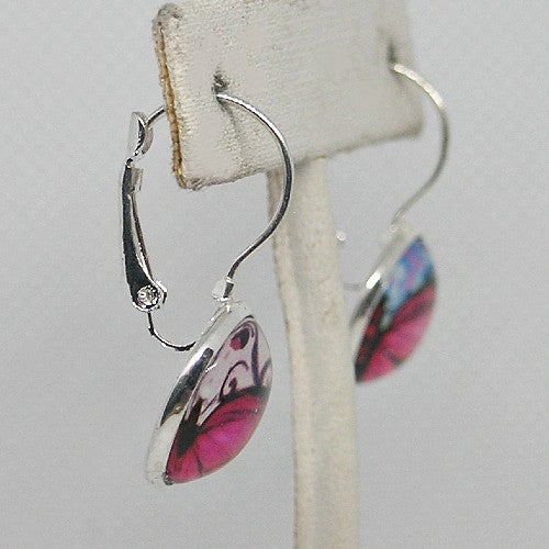 Pink Butterfly Drop Earrings