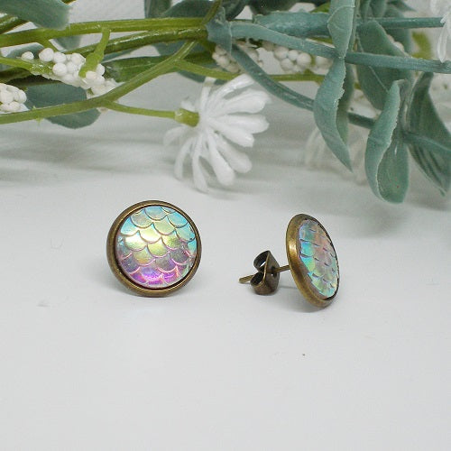 Mermaid Scales Stud Earrings