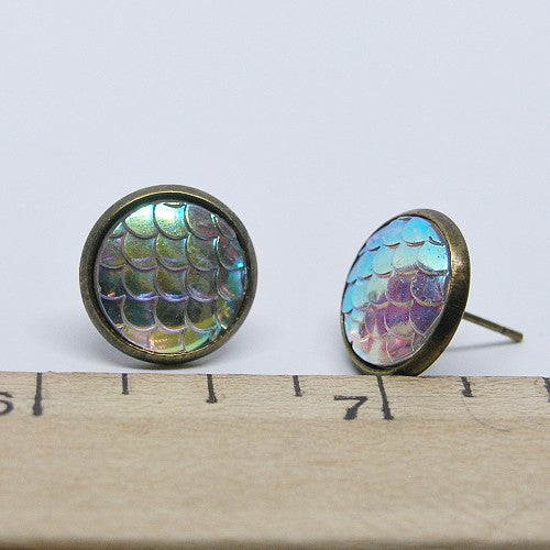 Mermaid Scales Stud Earrings