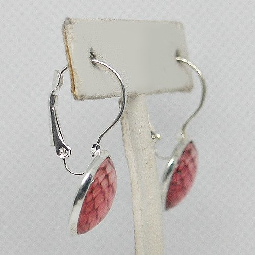 Pink Mermaid Scale Earrings