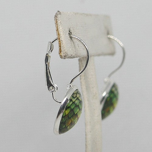 Green Dragon Scale Earrings