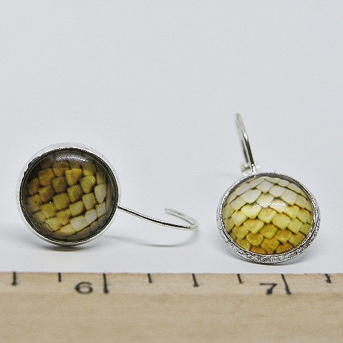 Yellow Mermaid Scale Earrings