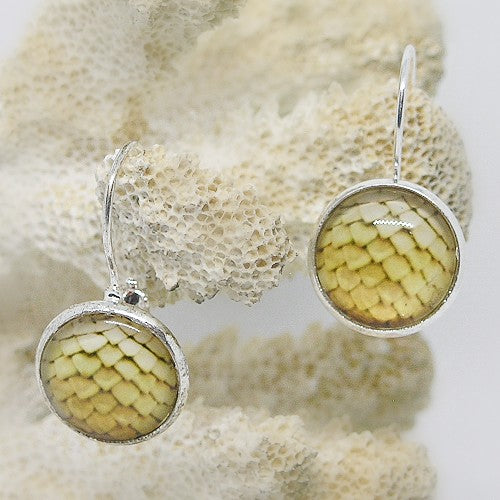 Yellow Mermaid Scale Earrings