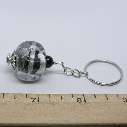 Black and White Glass Keychain