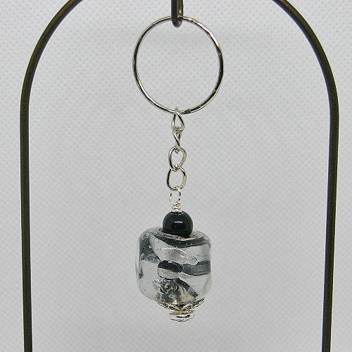 Black and White Glass Keychain