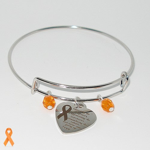 Adjustable Silver Tone Bangle Bracelet - MS Awareness