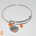 Adjustable Silver Tone Bangle Bracelet - MS Awareness