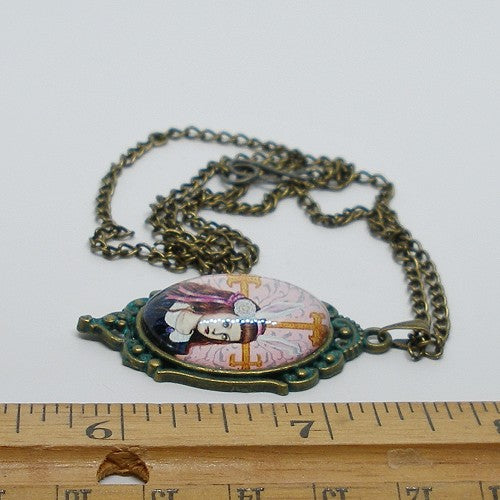 Girl with Rabbit Ears Necklace