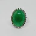 Green Agate Costume Ring