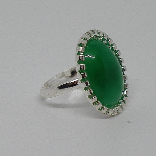 Green Agate Costume Ring