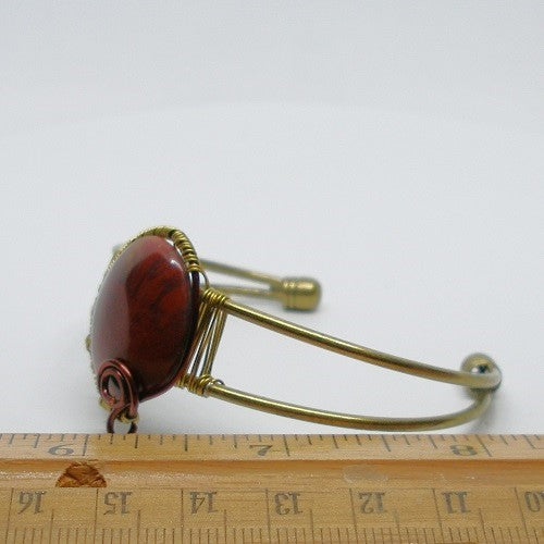 Red Agate Cuff Bracelet